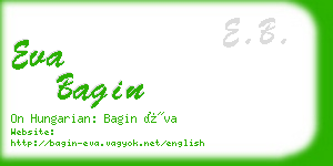 eva bagin business card